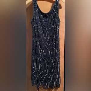 Gorgeous Navy Beaded Cocktail Dress. Excellent condition. Worn once. SZ12